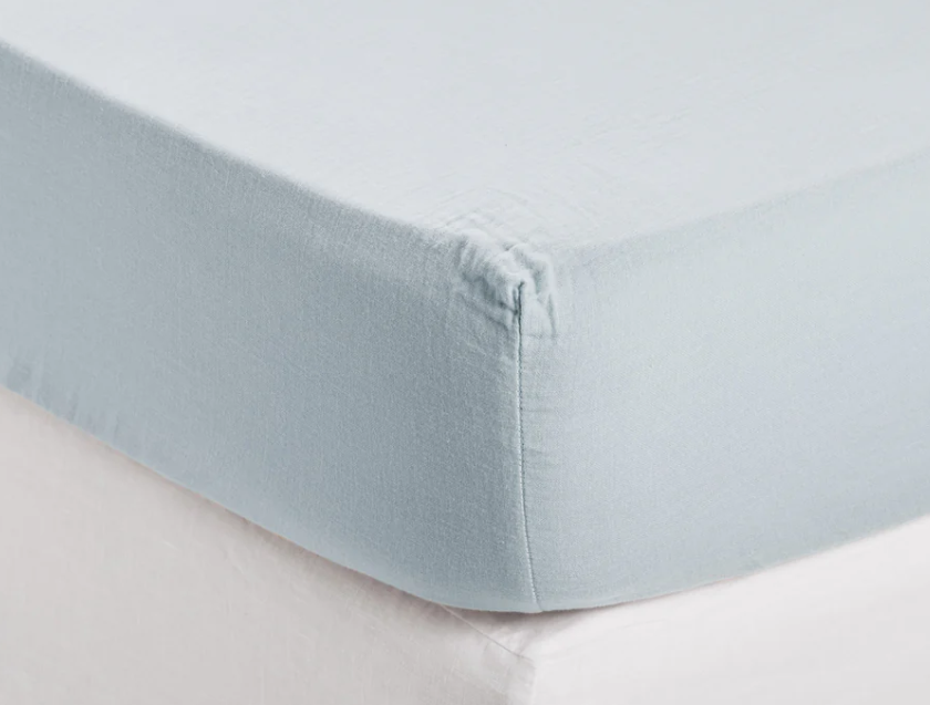 Drap housse Lou Gris bleu