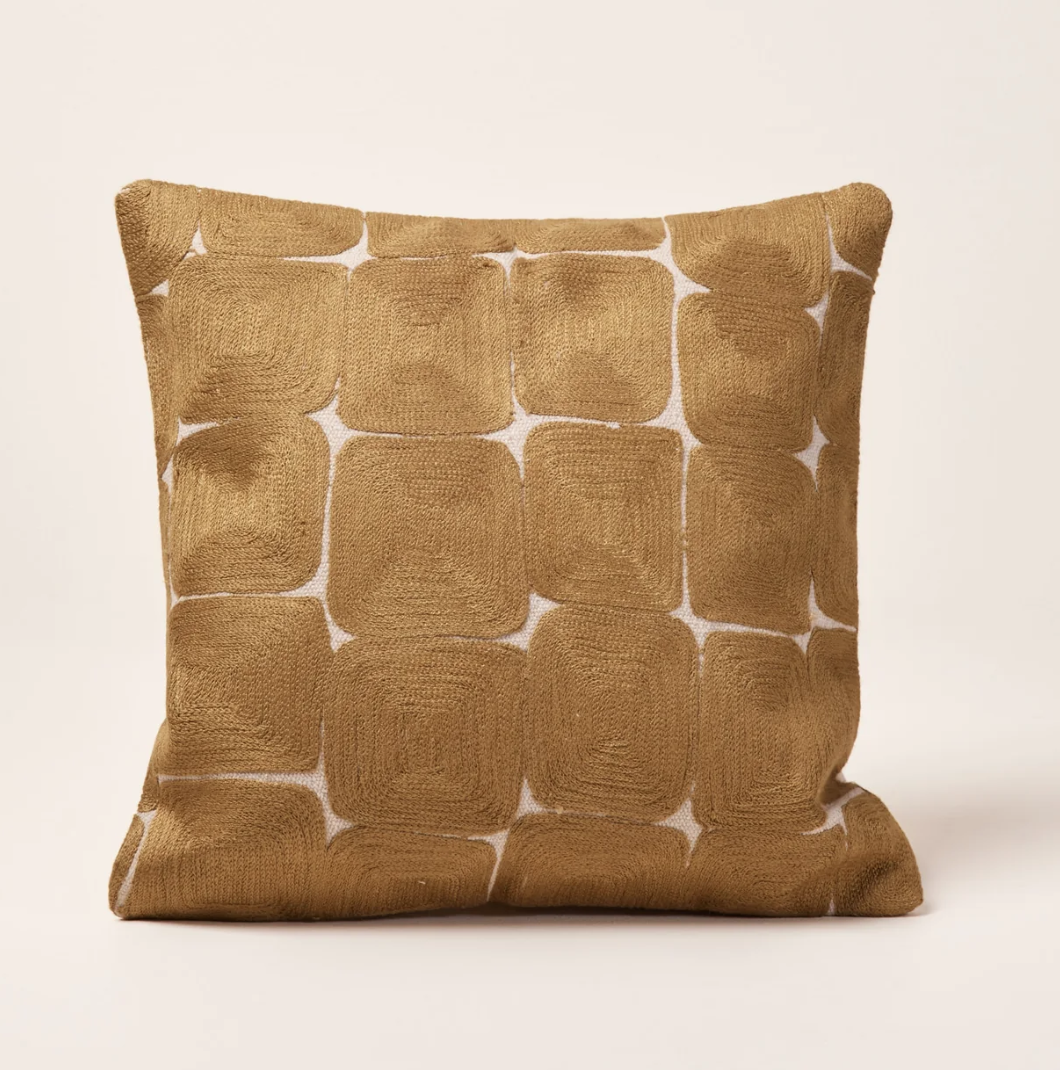 Housse de coussin Karty naturel jaune doré 1