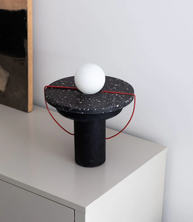 Lampe à poser chêne noir