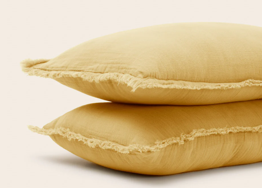 Lot de 2 taies d'oreiller Lou jaune