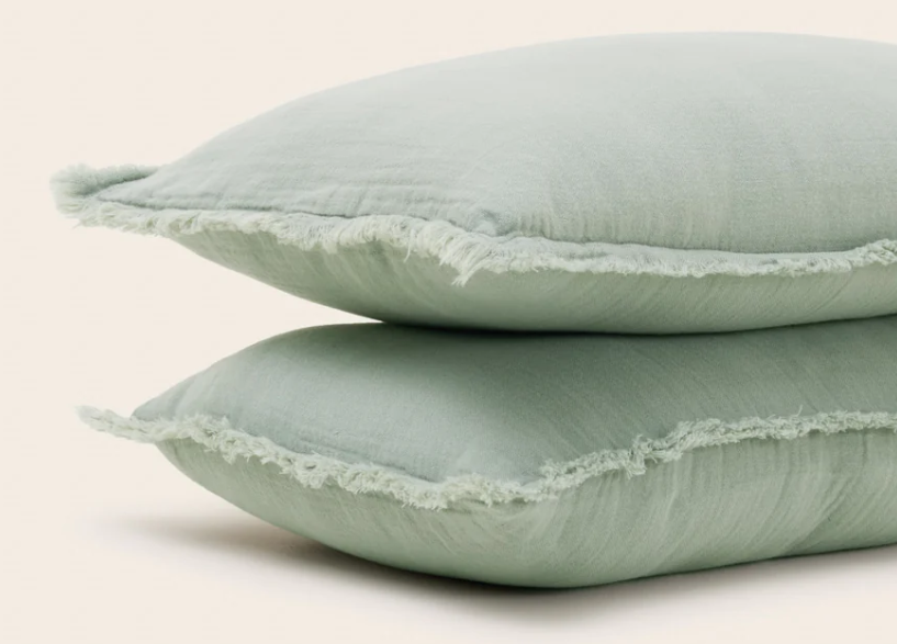 Lot de 2 taies d'oreiller Lou sauge