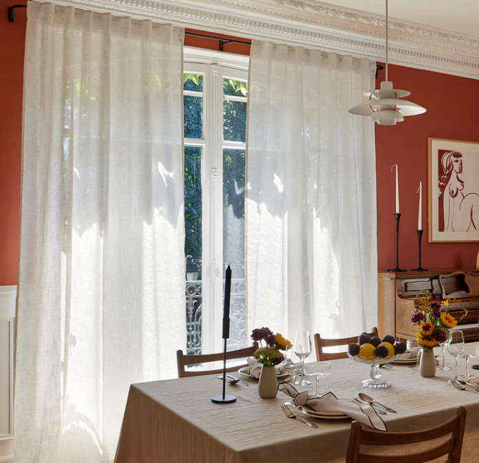 Voilage à passants Neapoli Blanc chiné